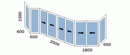 Лоджия «Тип 1» ПД-4 - схема остекления раздвижными окнами